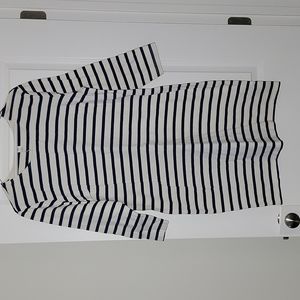 Old Navy Blue and White Striped Midi Dress